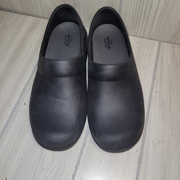Crocs Women's Neria Pro II Slip Resistant Clogs Black Comfort Work Shoes 8 - Picture 2 of 9